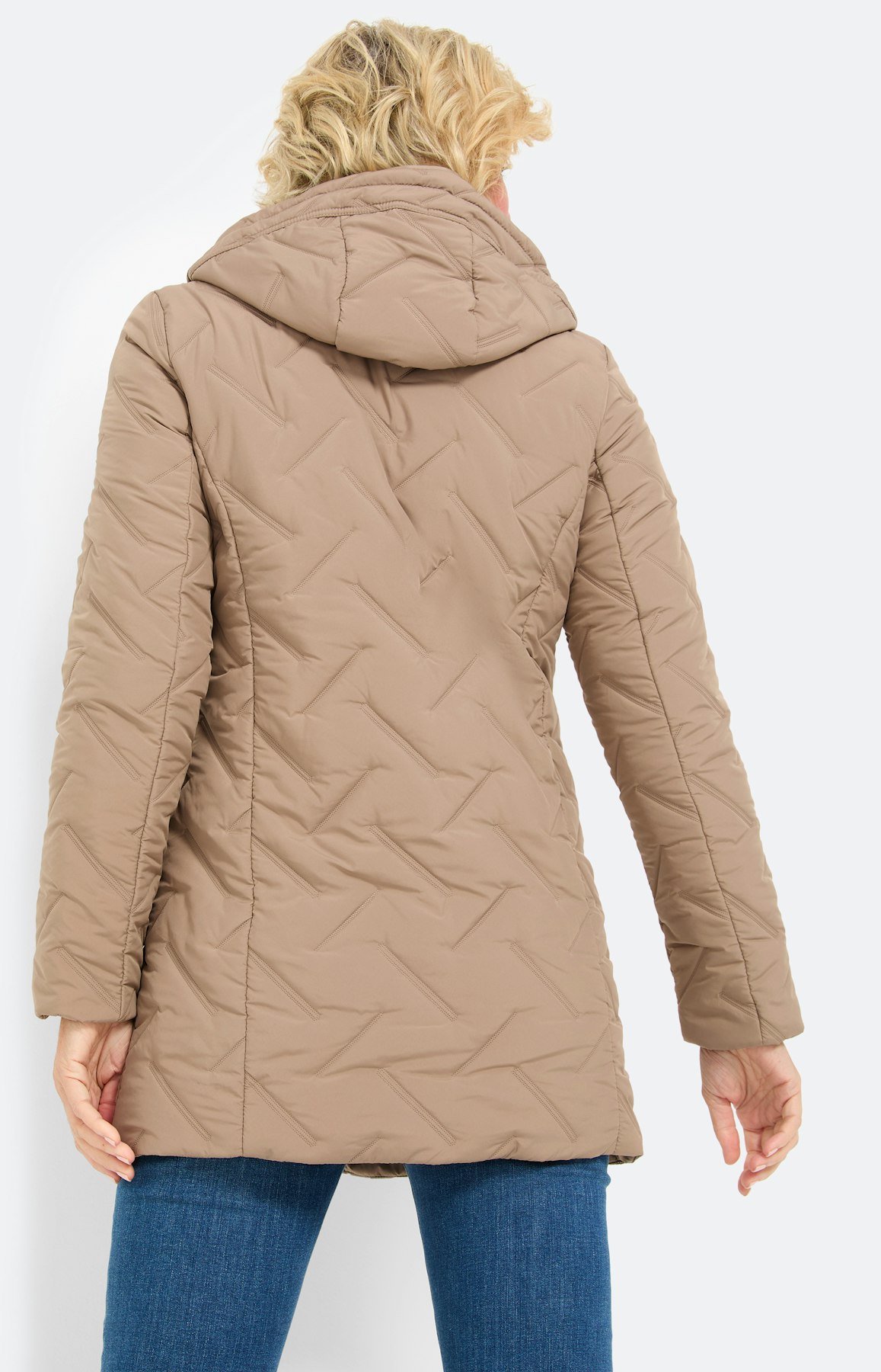 Steppmantel im Lagenlook, taupe