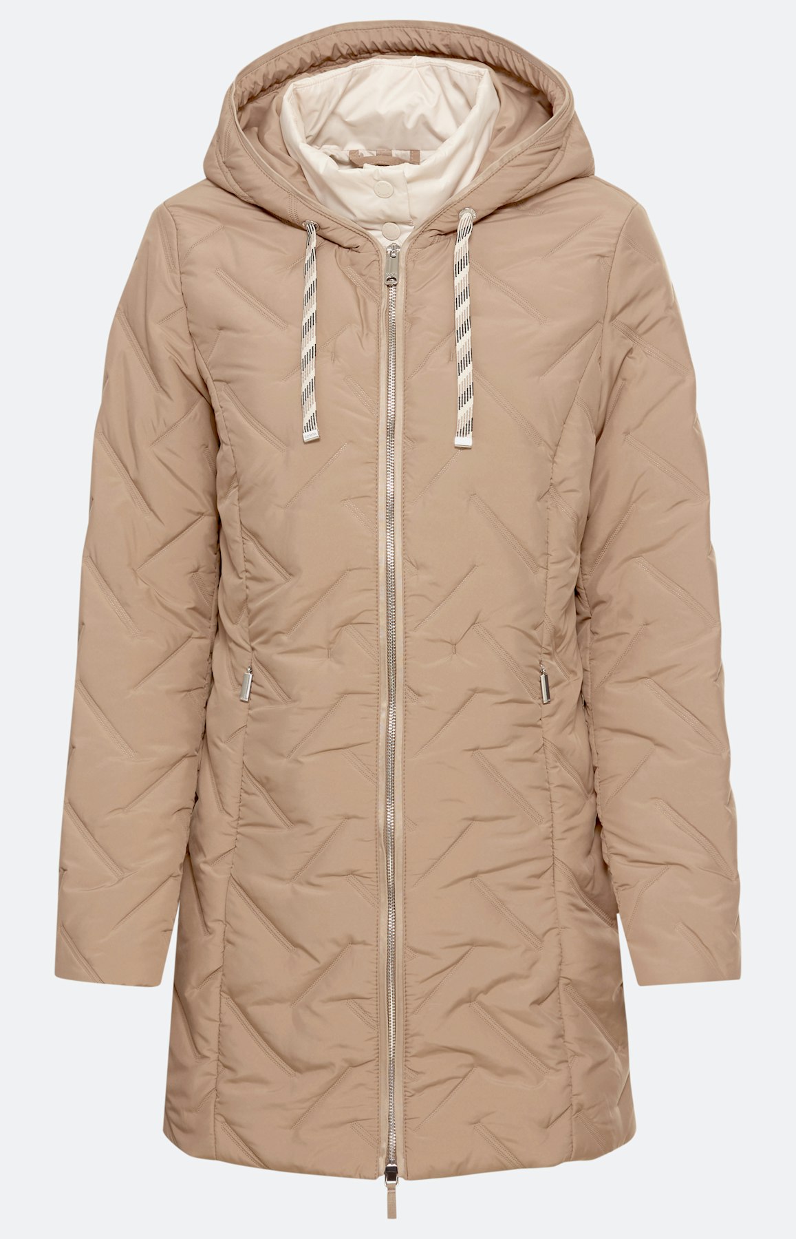 Steppmantel im Lagenlook, taupe