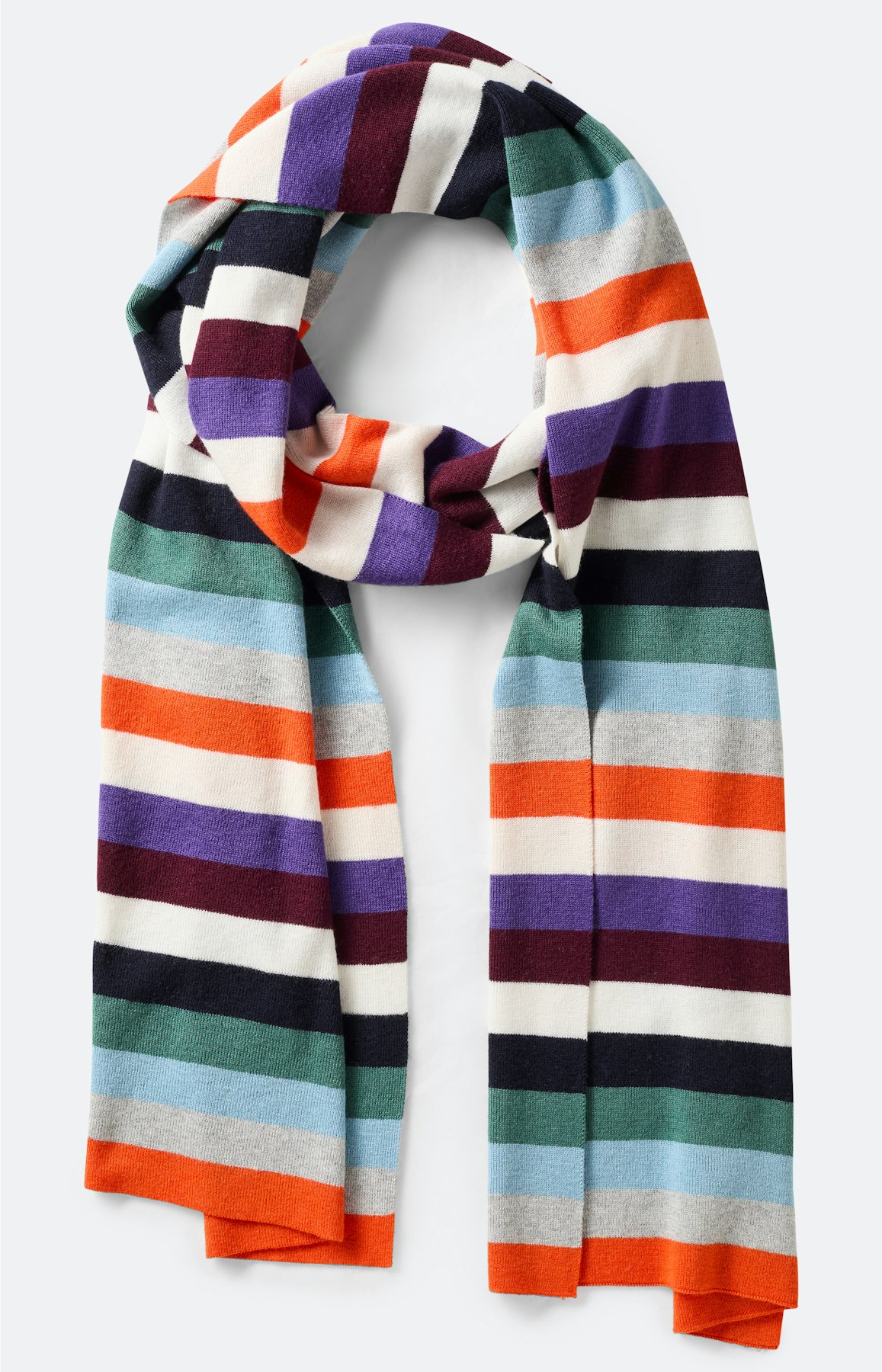 Gebreide sjaal met strepen, multicolour