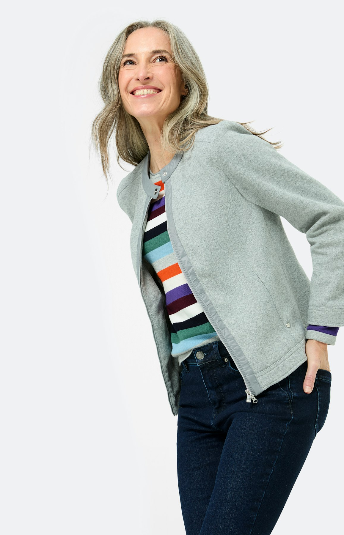 Gebreide trui met strepen, multicolour