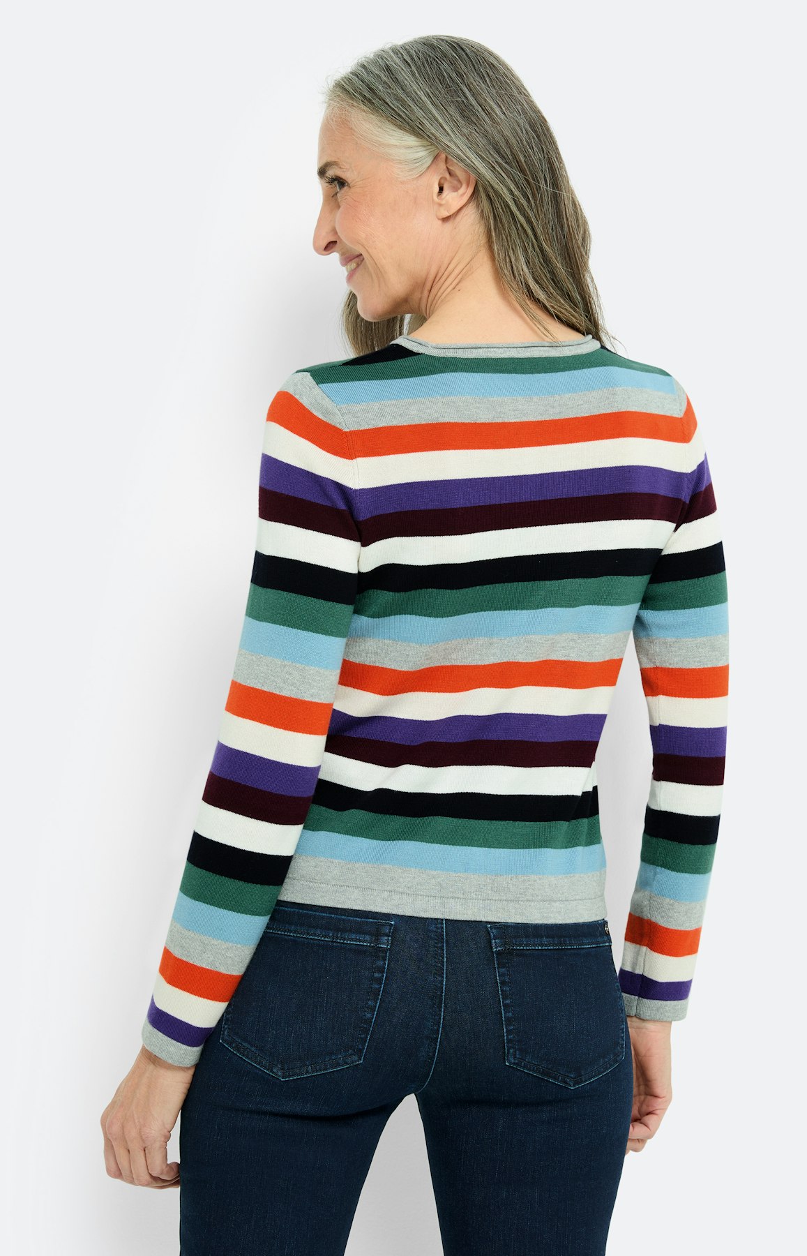 Gebreide trui met strepen, multicolour