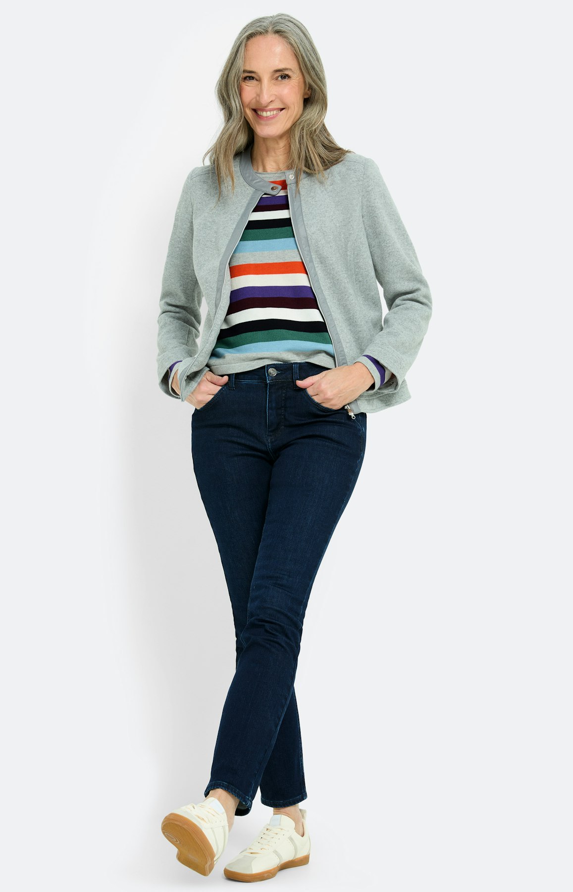 Gebreide trui met strepen, multicolour