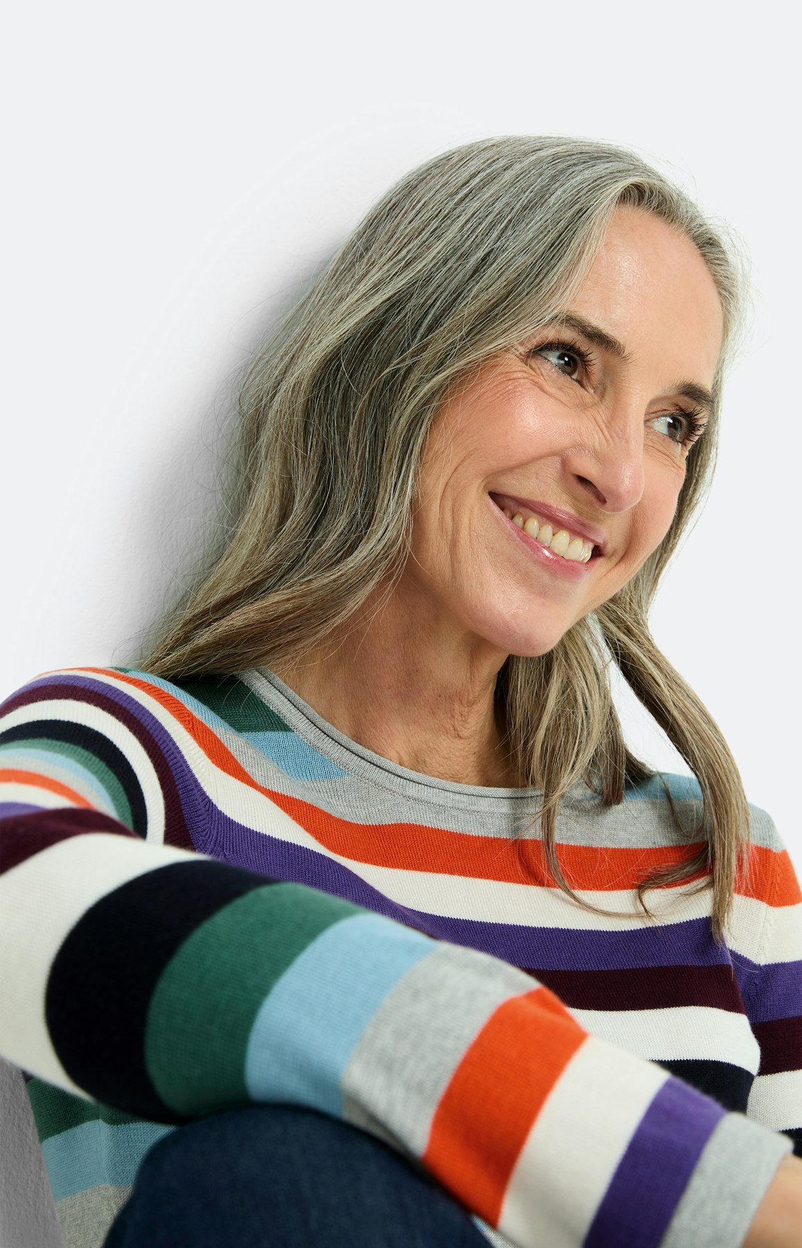 Gebreide trui met strepen, multicolour