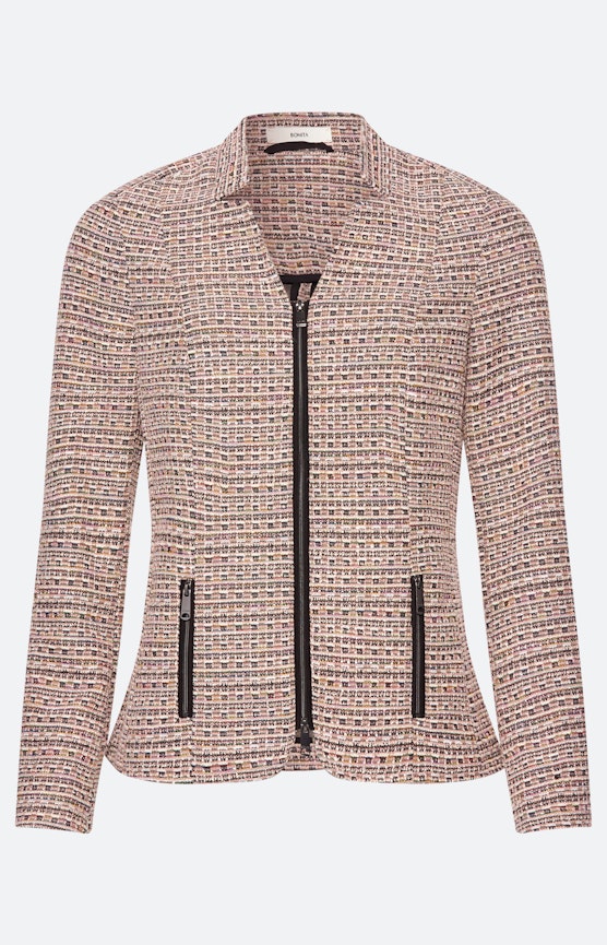 Blazer met boucléstructuur, lichtroze