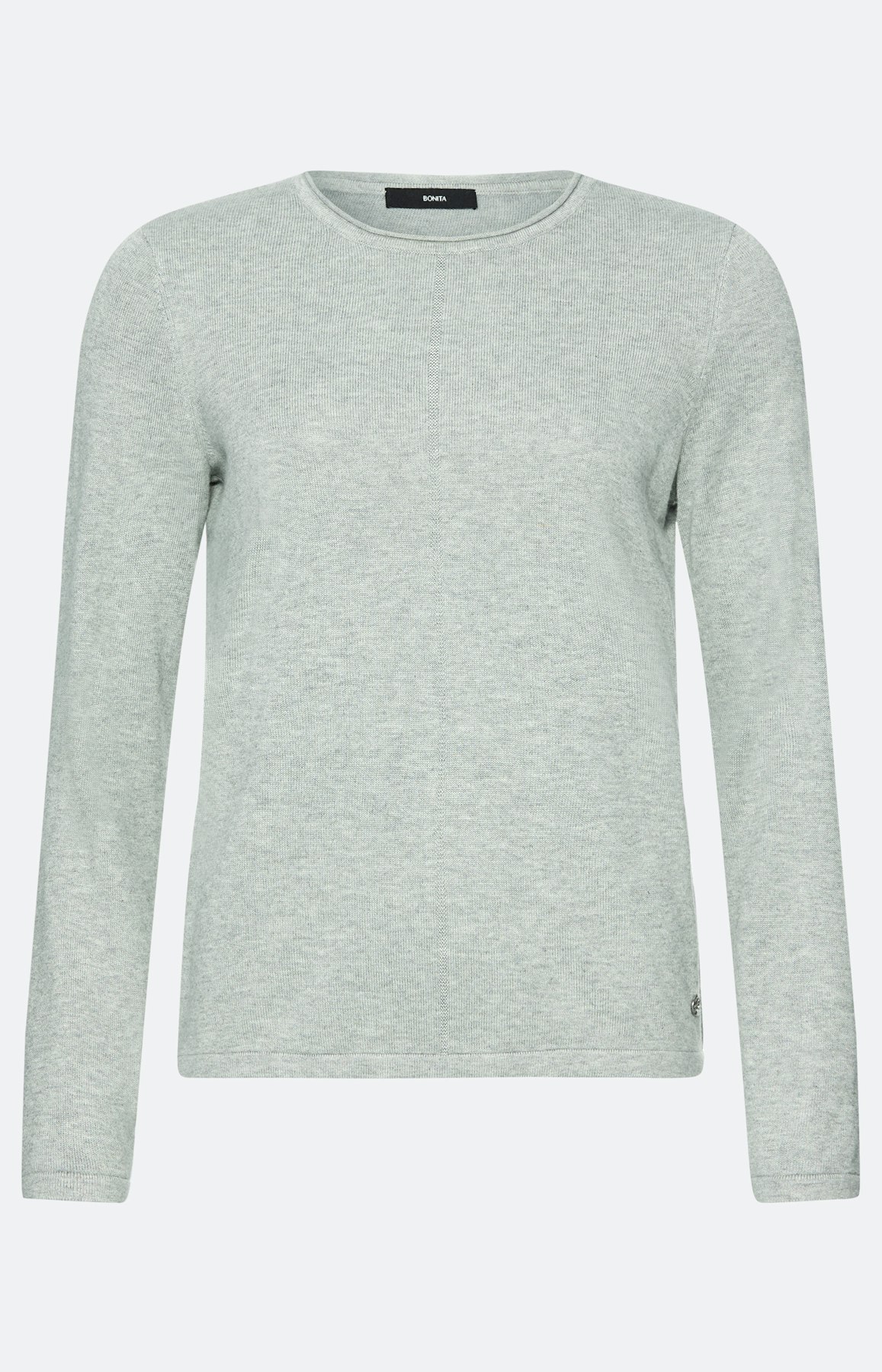 Gebreide trui met rolrand, grijs