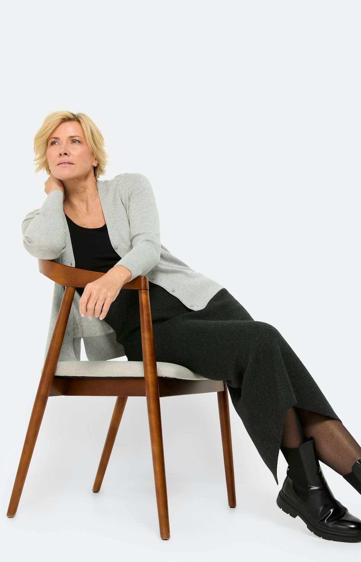 Vest met jukstuk, grijs