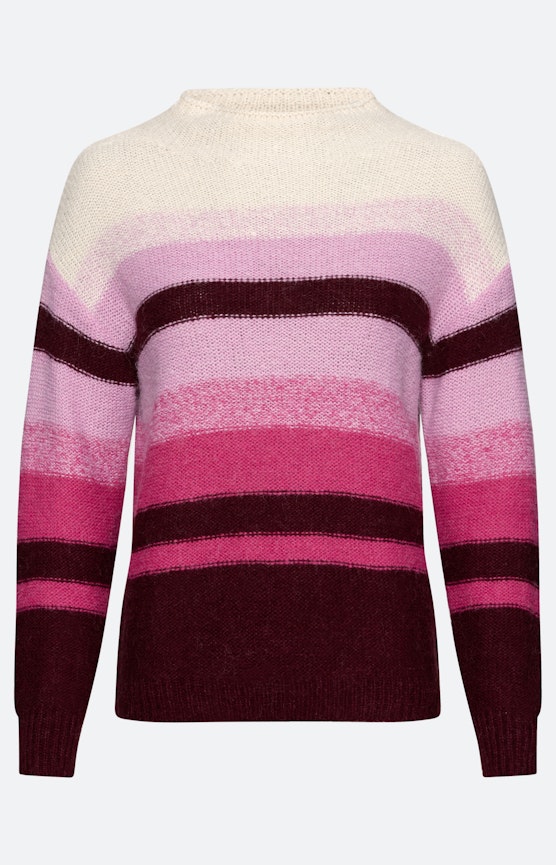 Trui met blokstrepen, bourgondië