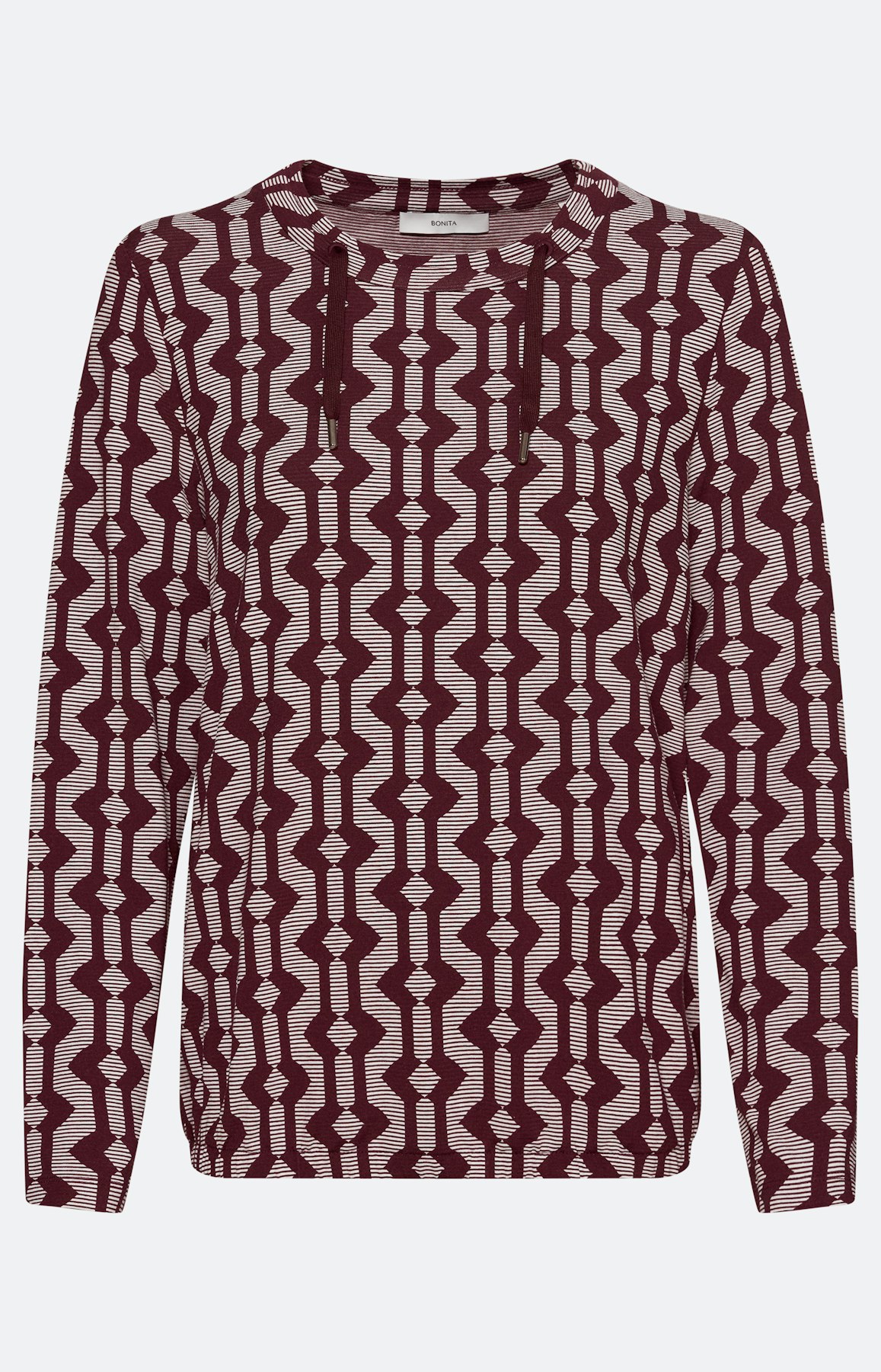 Shirt met print all-over, bourgondië