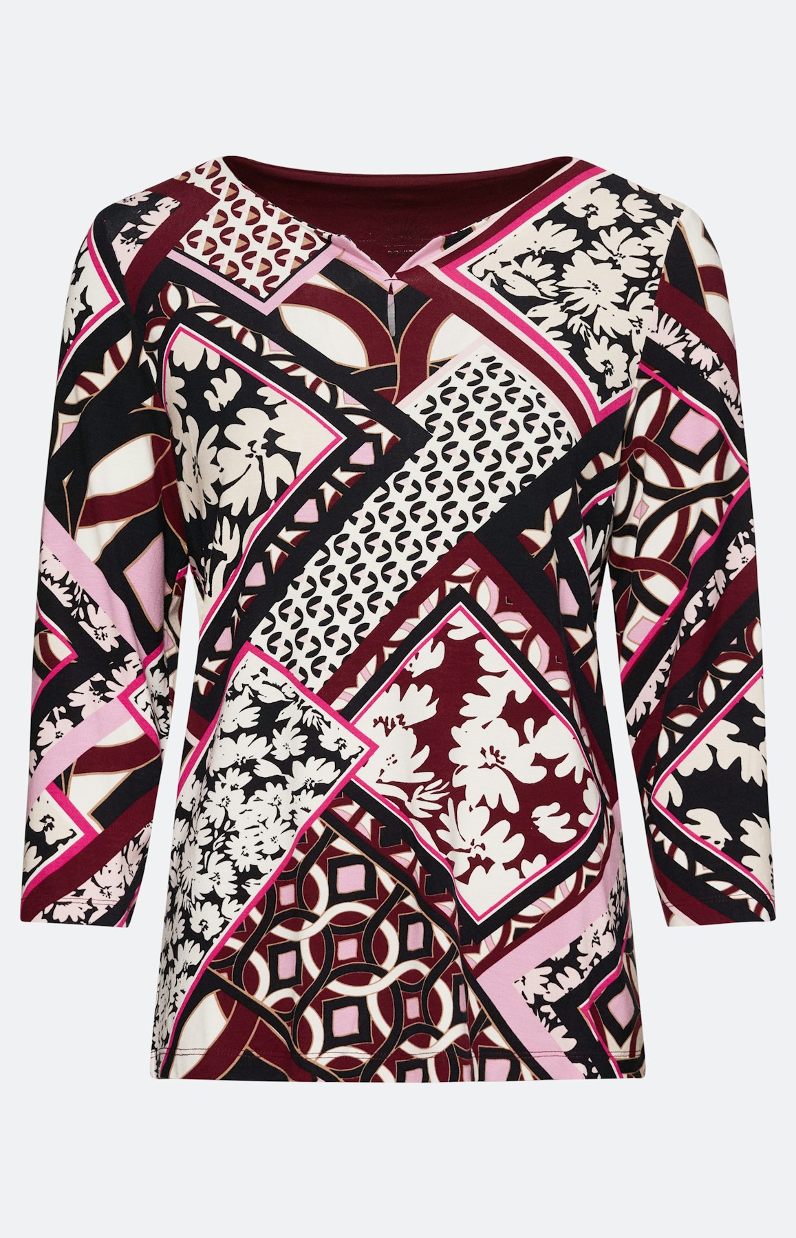 Shirt mit Ausschnittschlitz, burgund