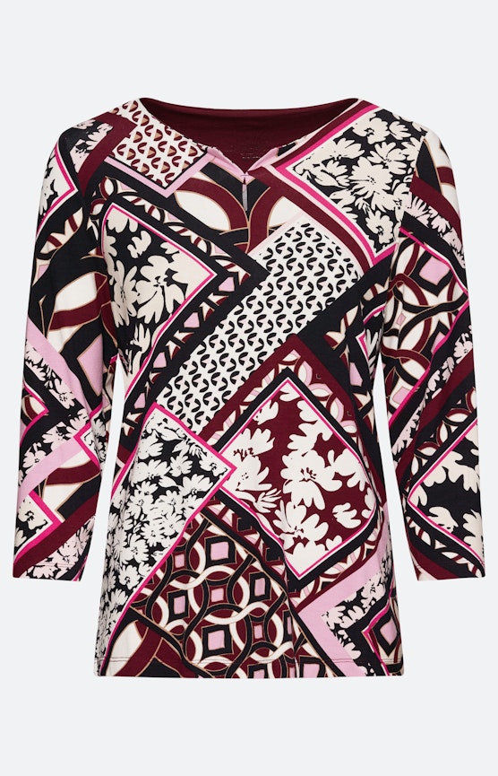 Shirt mit Ausschnittschlitz, burgund