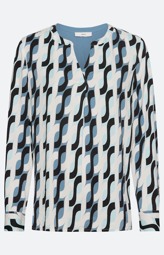 Tuniekblouse met print all-over, blauw