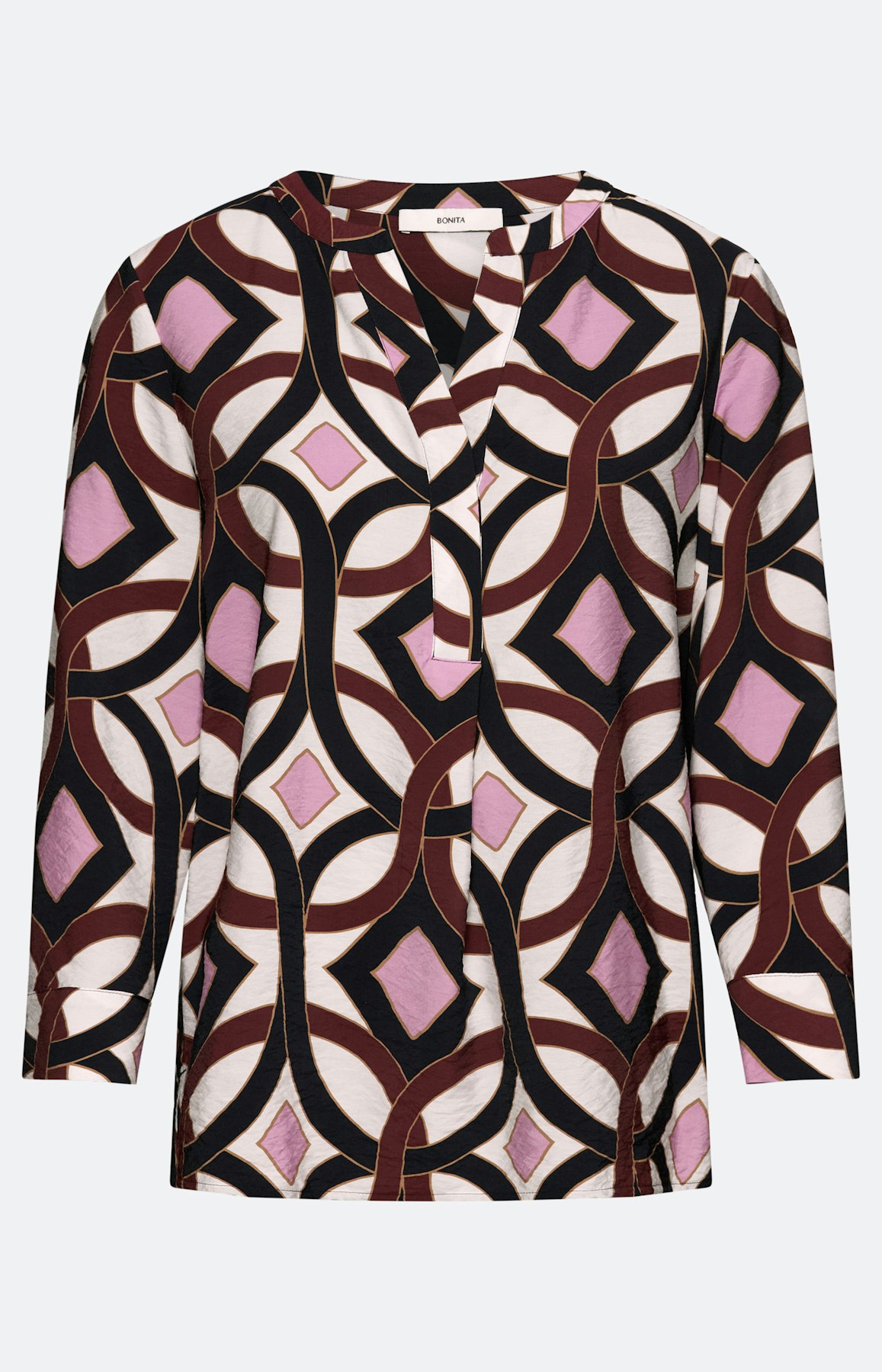 Blouse met print all-over, bourgondië