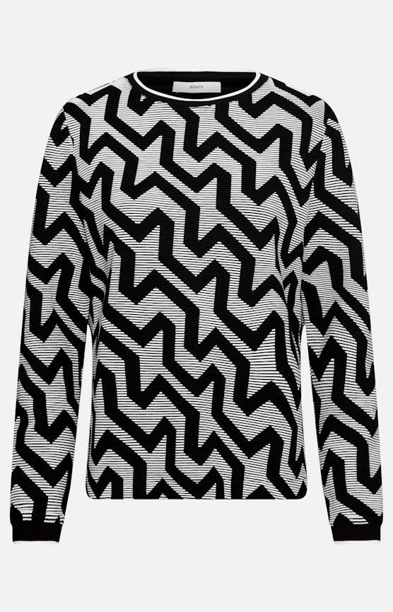 Sweatshirt mit Riffelstruktur, gemustert