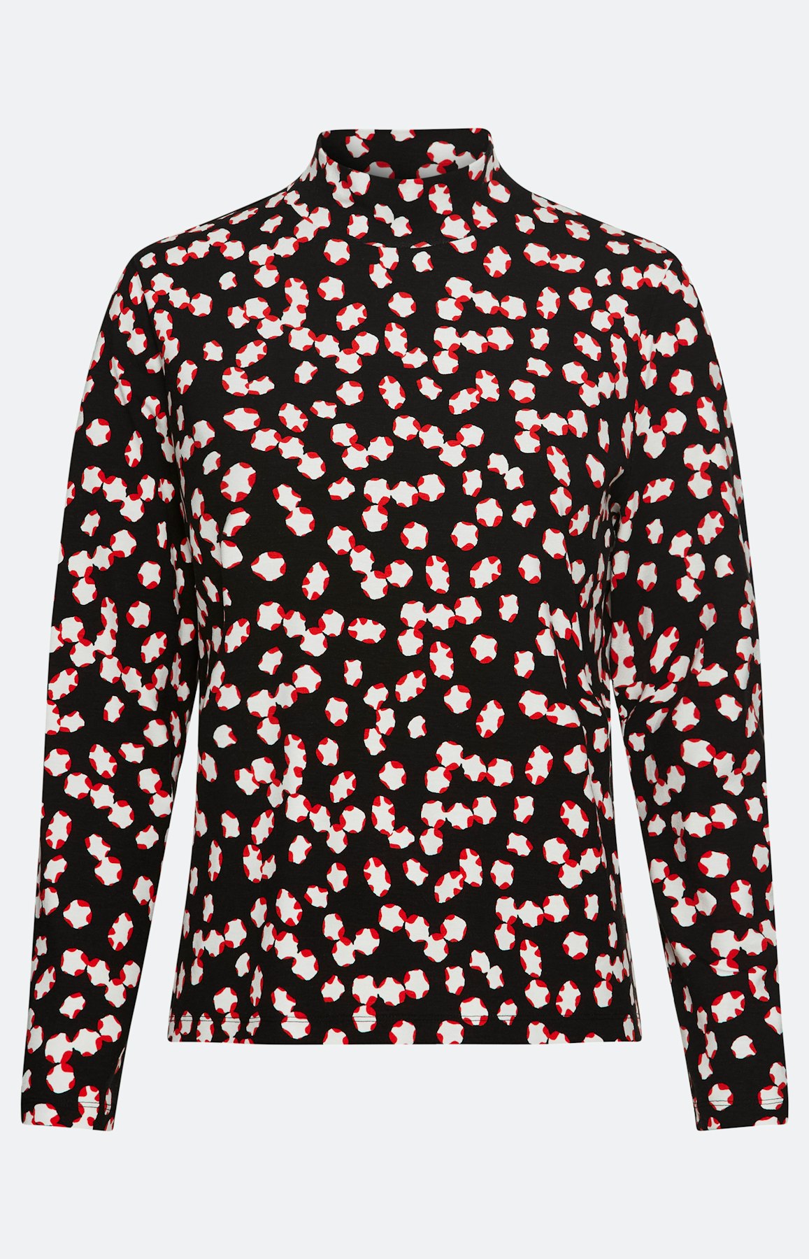 Shirt met lange mouwen en stippen, zwart
