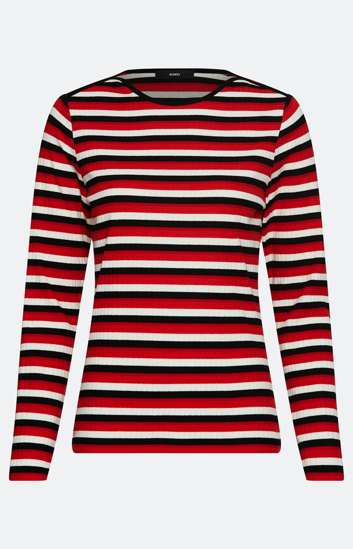 Shirt met strepen, robijnrood