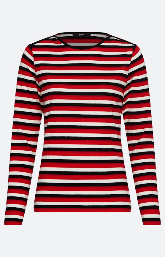 Shirt met strepen, robijnrood