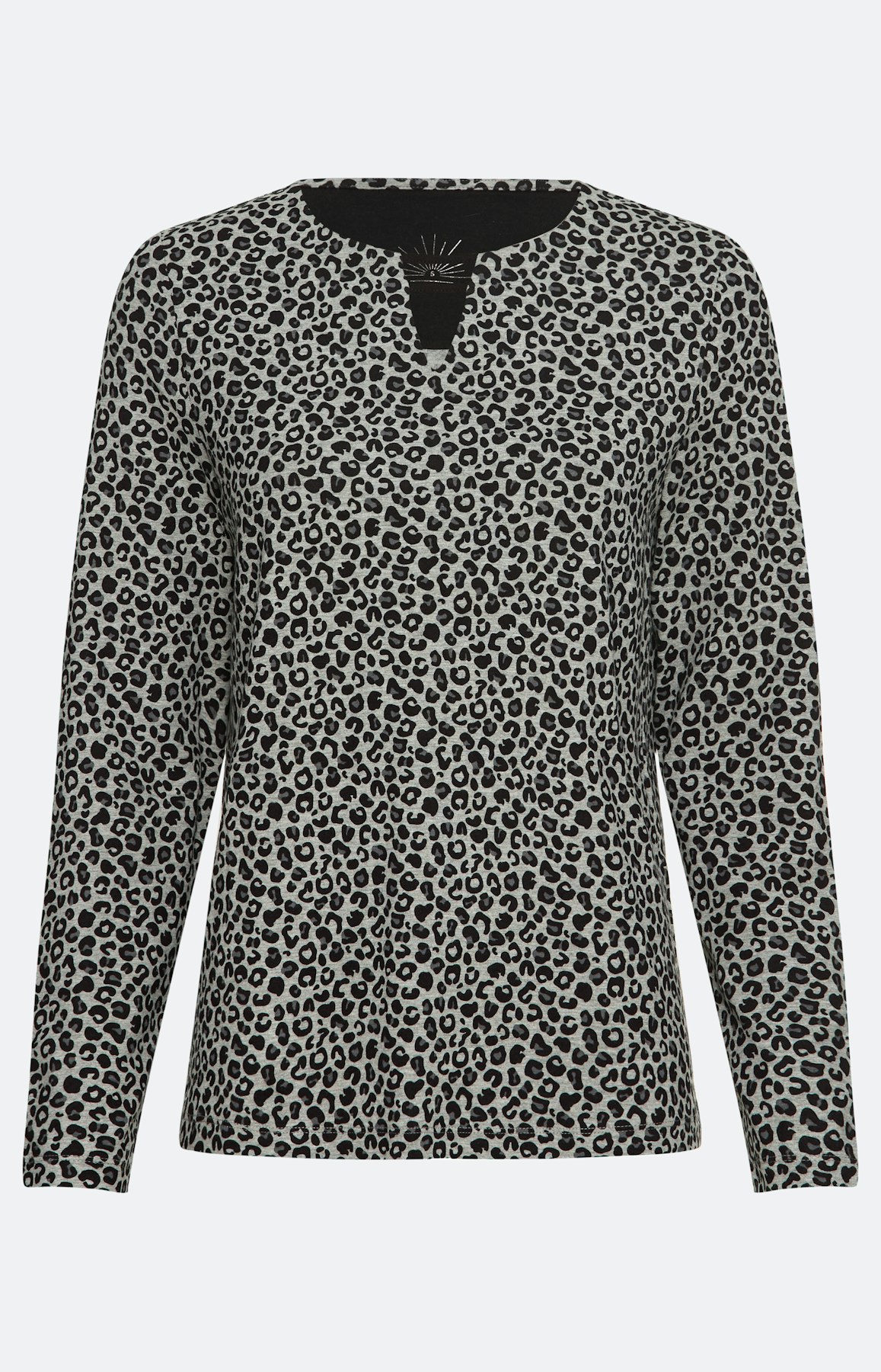 Shirt met luipaardmotief, antraciet