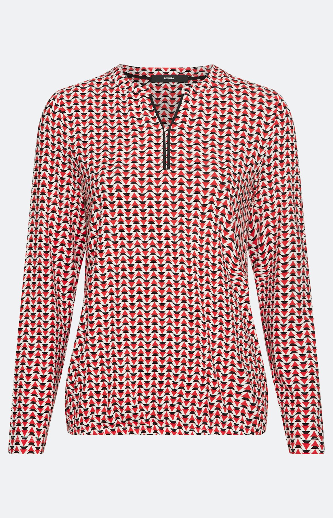Shirt met all-over-print, robijnrood