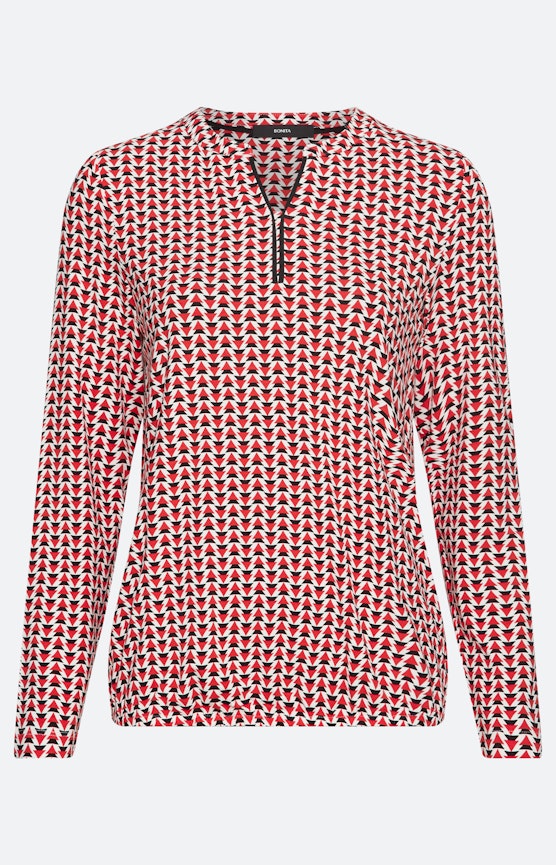 Shirt mit All Over-Print, rubinrot