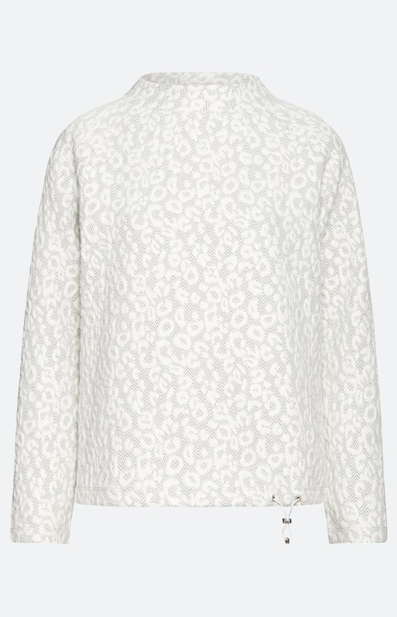 Sweatshirt mit Leo-Struktur, hellgrau