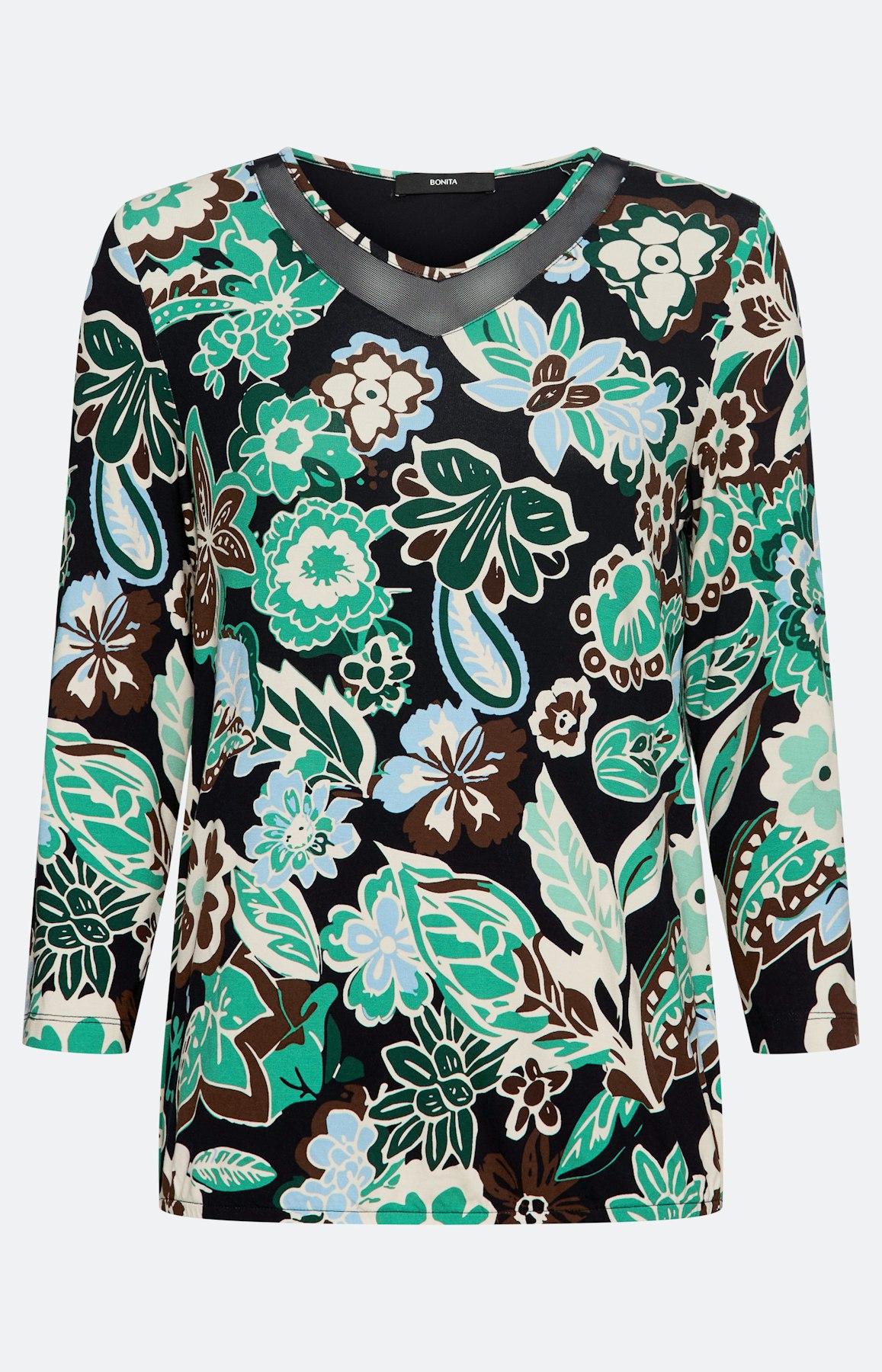 Shirt met mesh-hals, marine