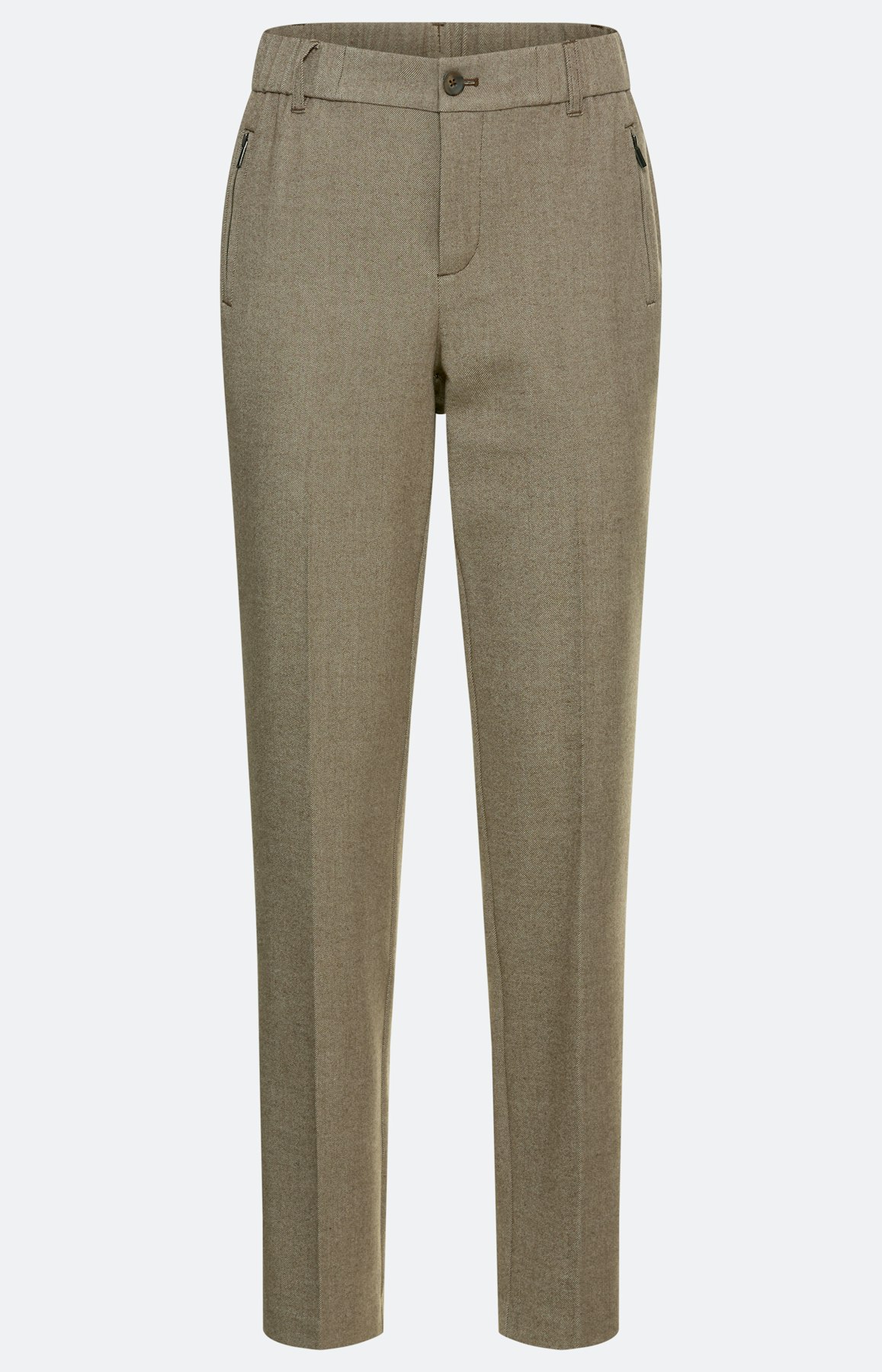 Broek met smalle pijpen 30 inch, taupe