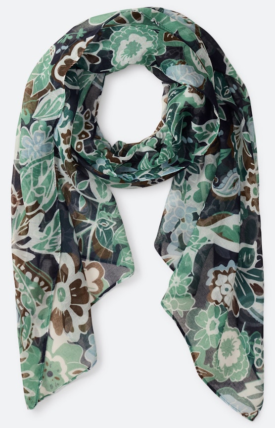 Schal mit Blumenmuster, grün