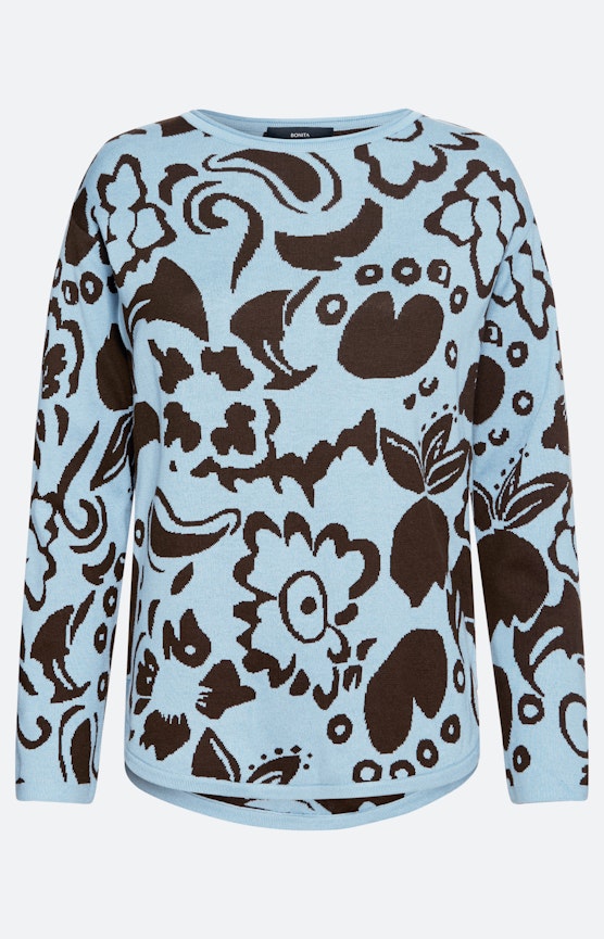 Trui met jacquardmotief, lichtblauw