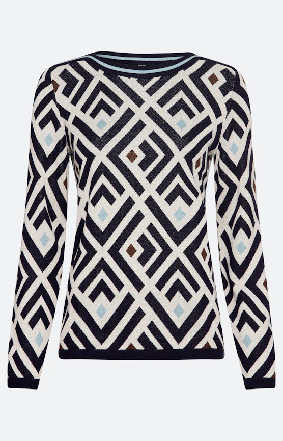 Trui met jacquardmotief, marine