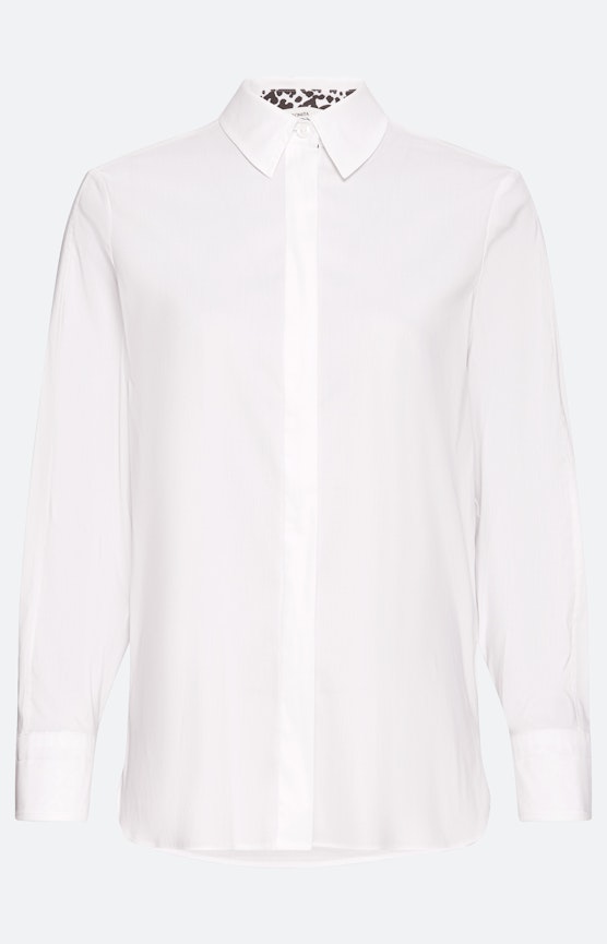 Bluse mit verdeckter Knopfleiste, weiß