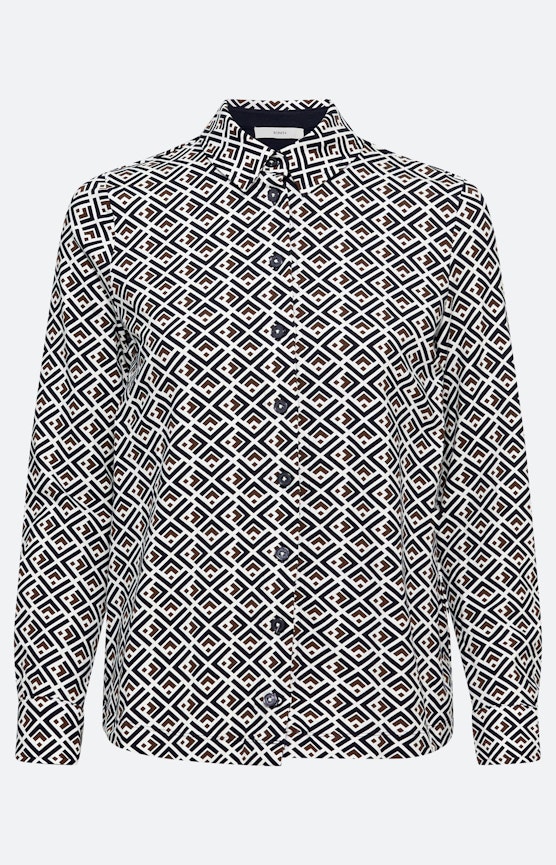 Bluse mit All Over-Print, marine