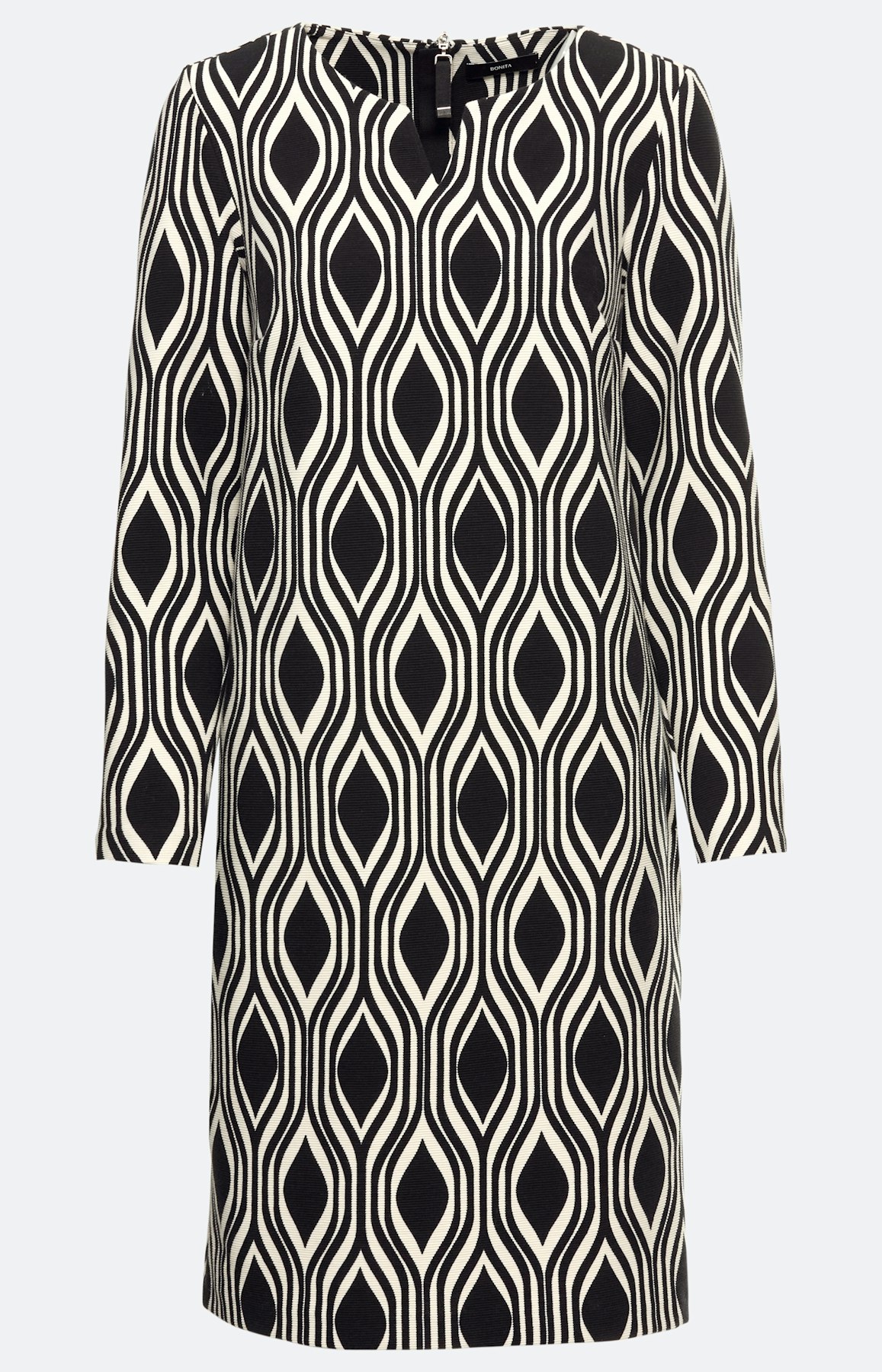 Jurk met grafische print, zwart