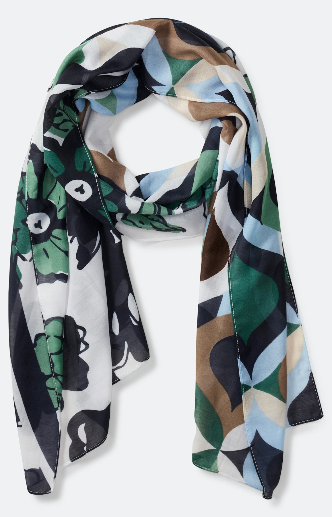 Sjaal met patchworkprint, multicolour