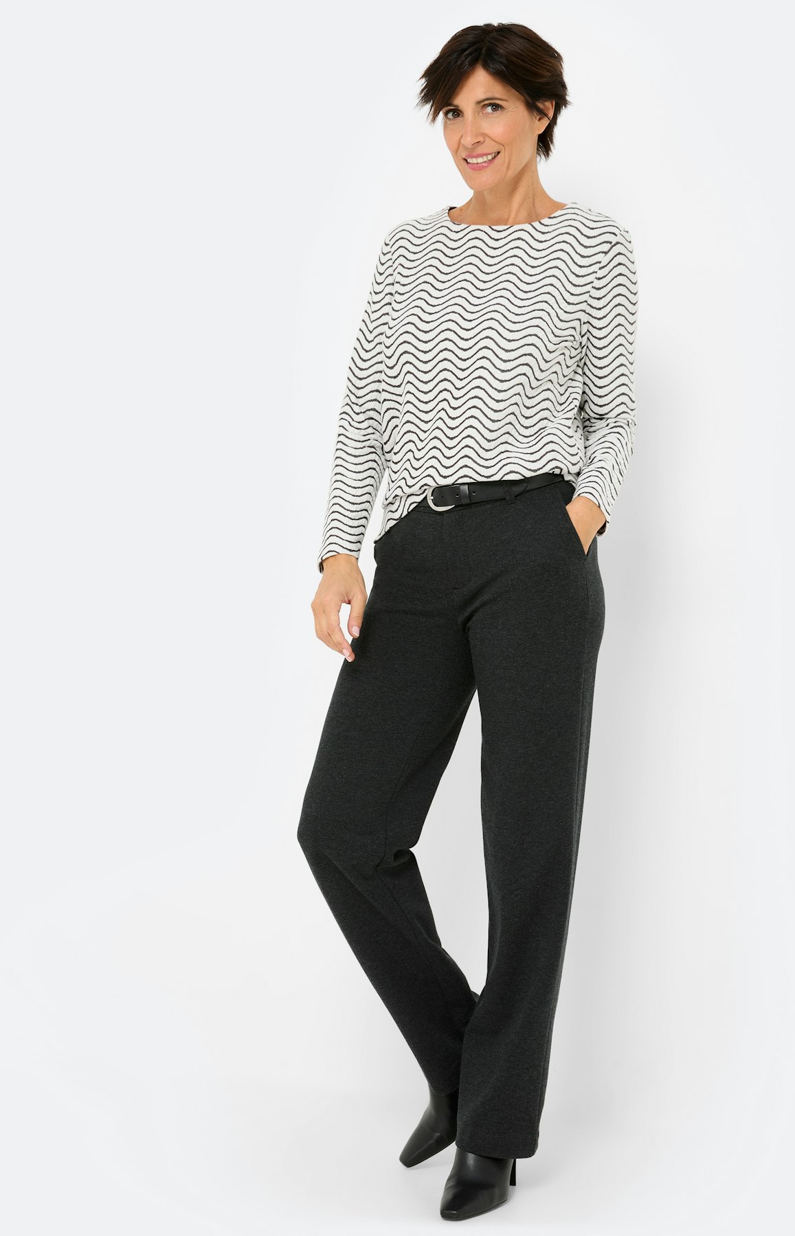 Sweatshirt met golfstructuur, wit