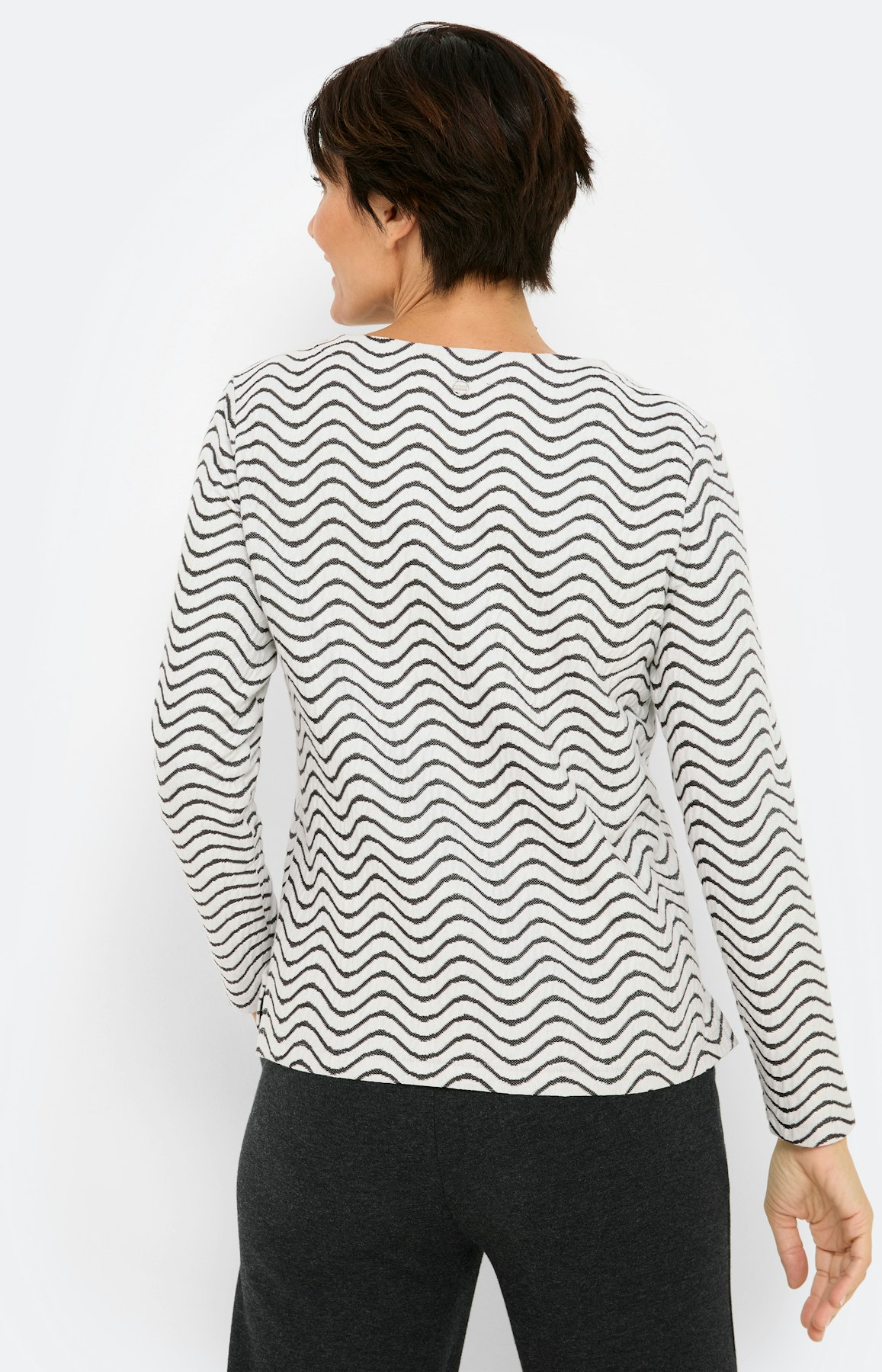 Sweatshirt met golfstructuur, wit