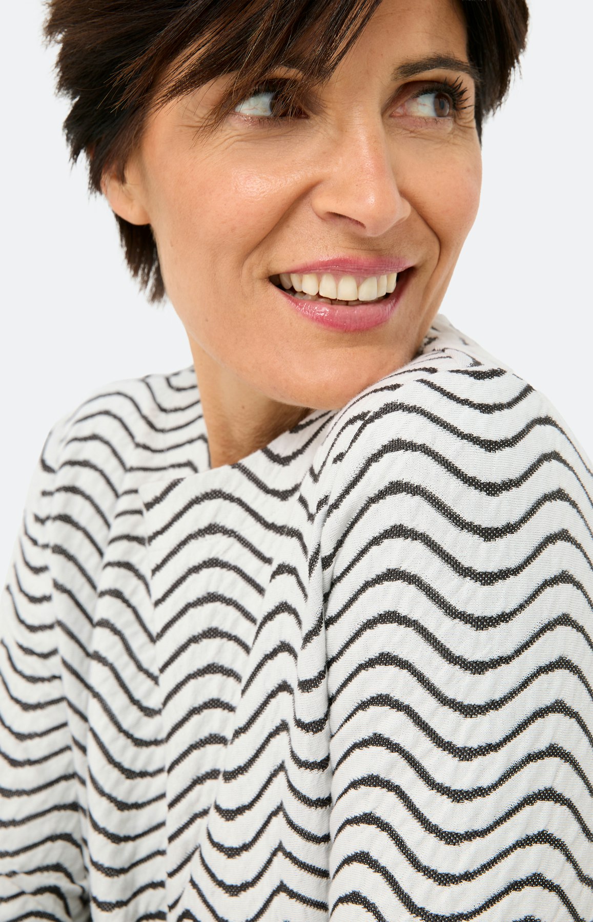 Sweatshirt met golfstructuur, wit