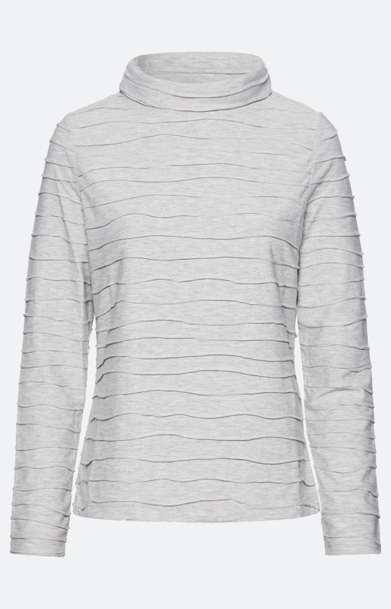 Shirt met golfstructuur, grijs
