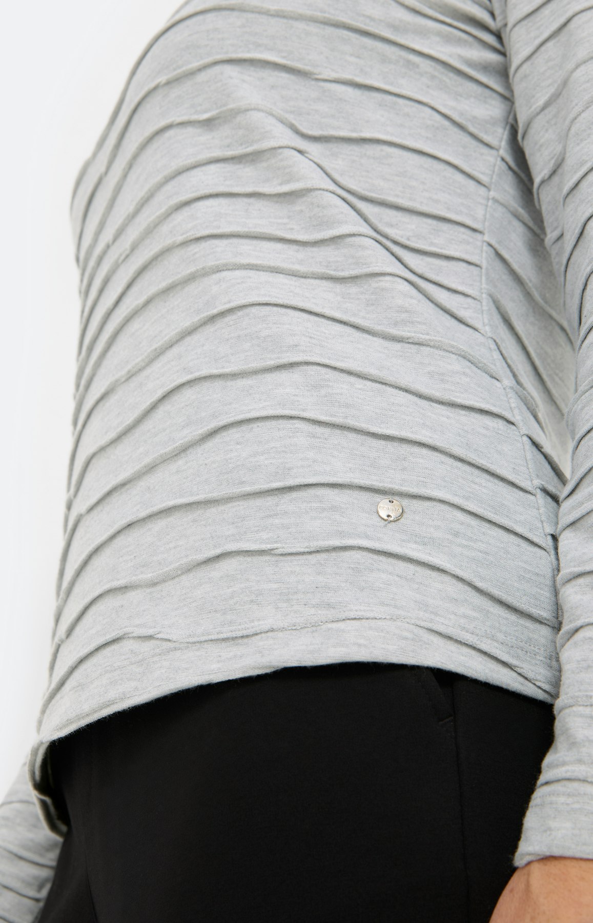 Shirt met golfstructuur, grijs