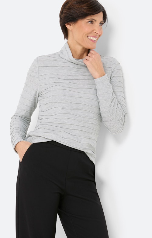 Shirt met golfstructuur, grijs