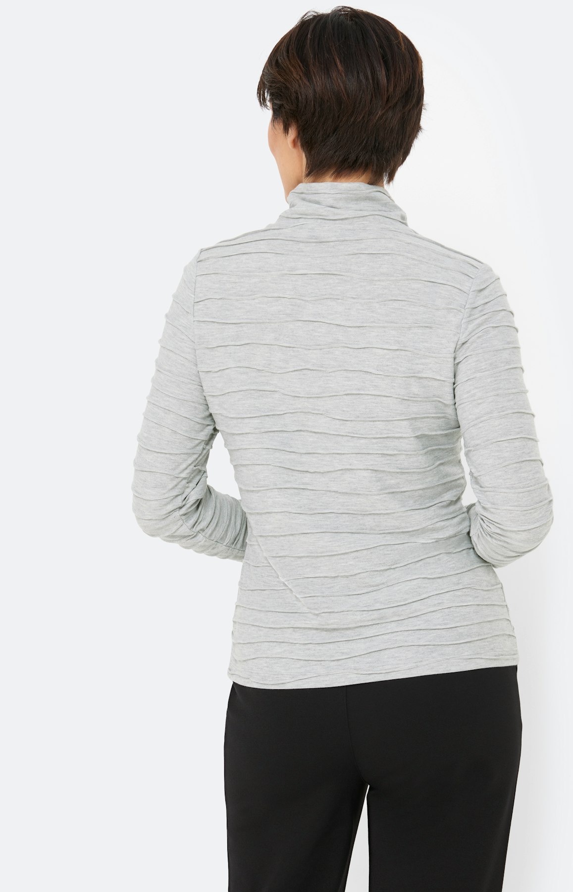 Shirt met golfstructuur, grijs