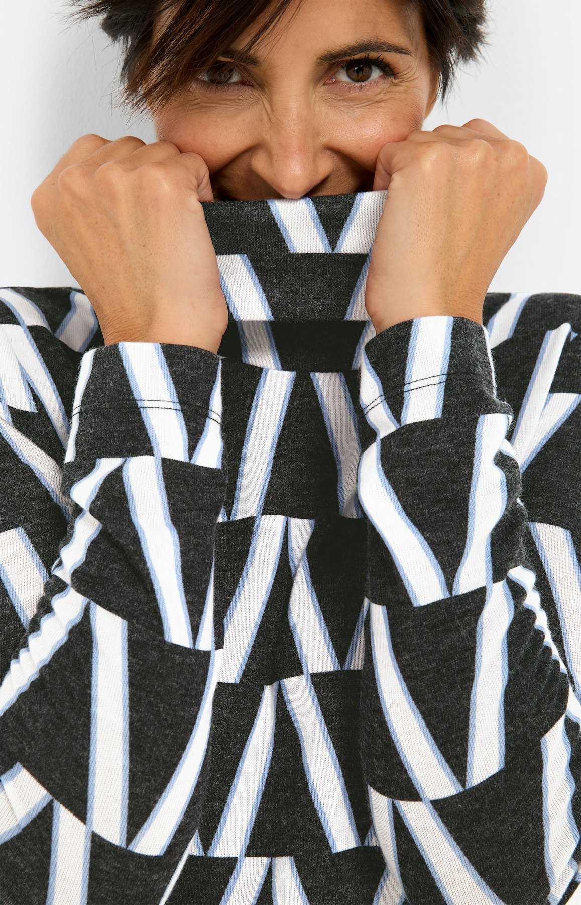 Shirt met print all-over, grijs