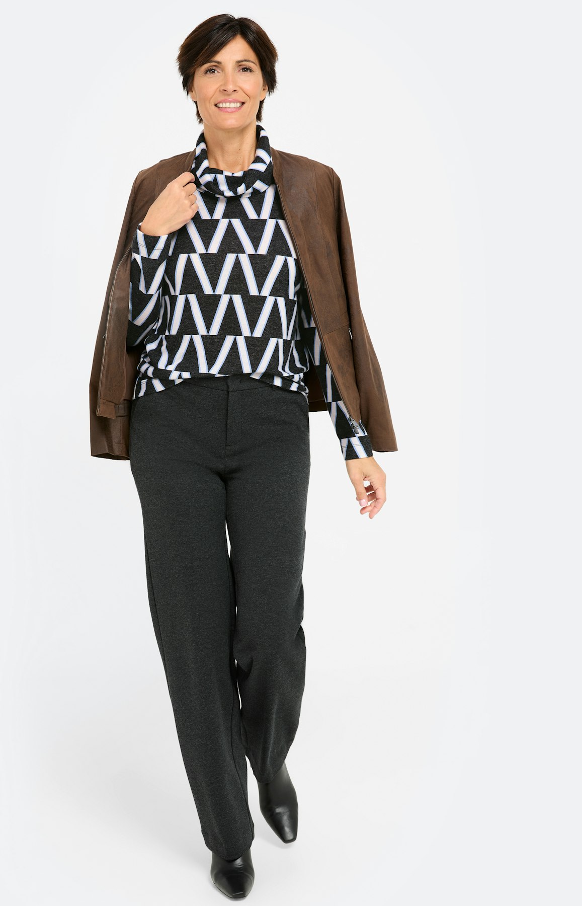 Shirt met print all-over, grijs