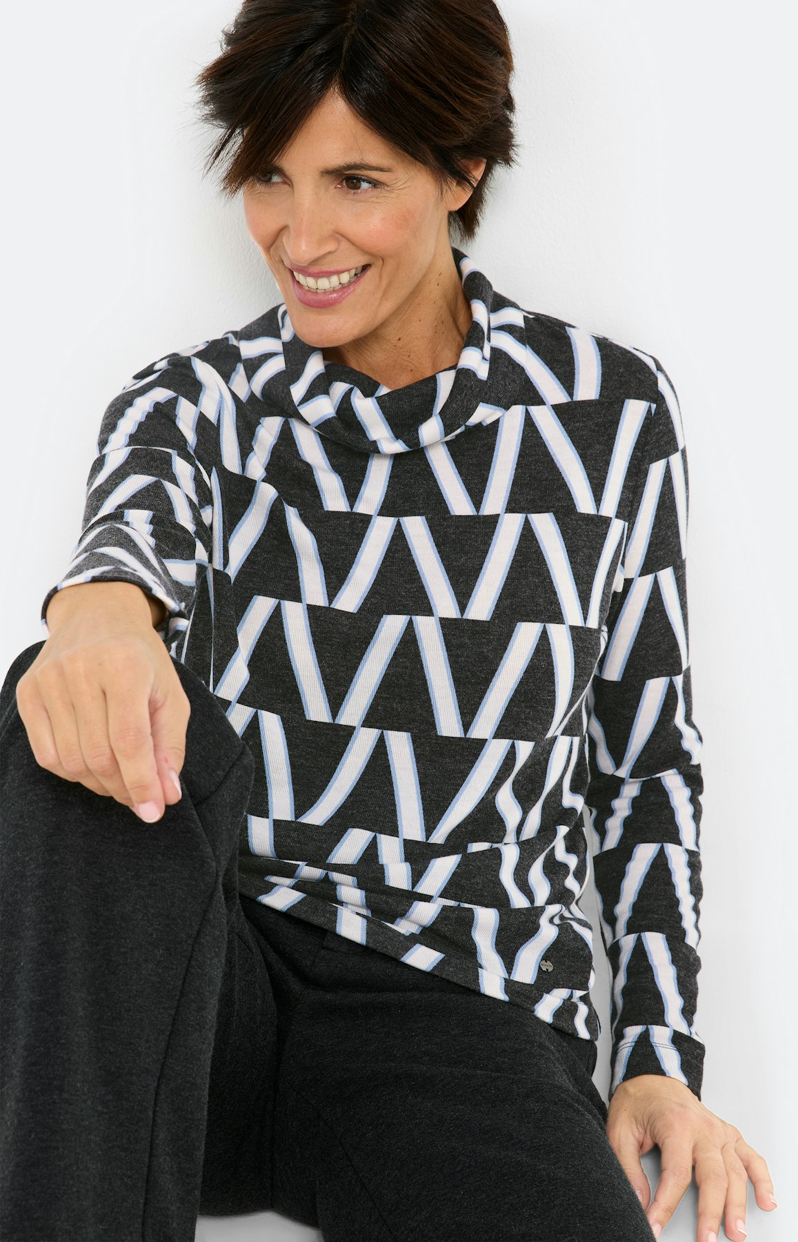 Shirt met print all-over, grijs