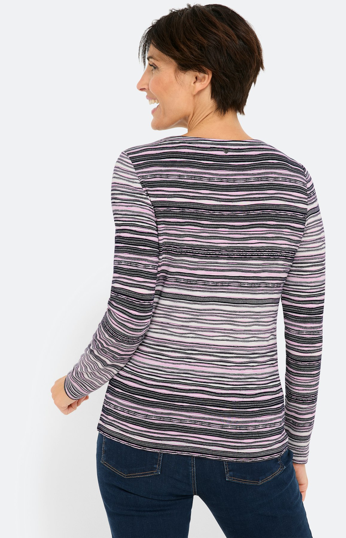 Shirt met golfstructuur, navy