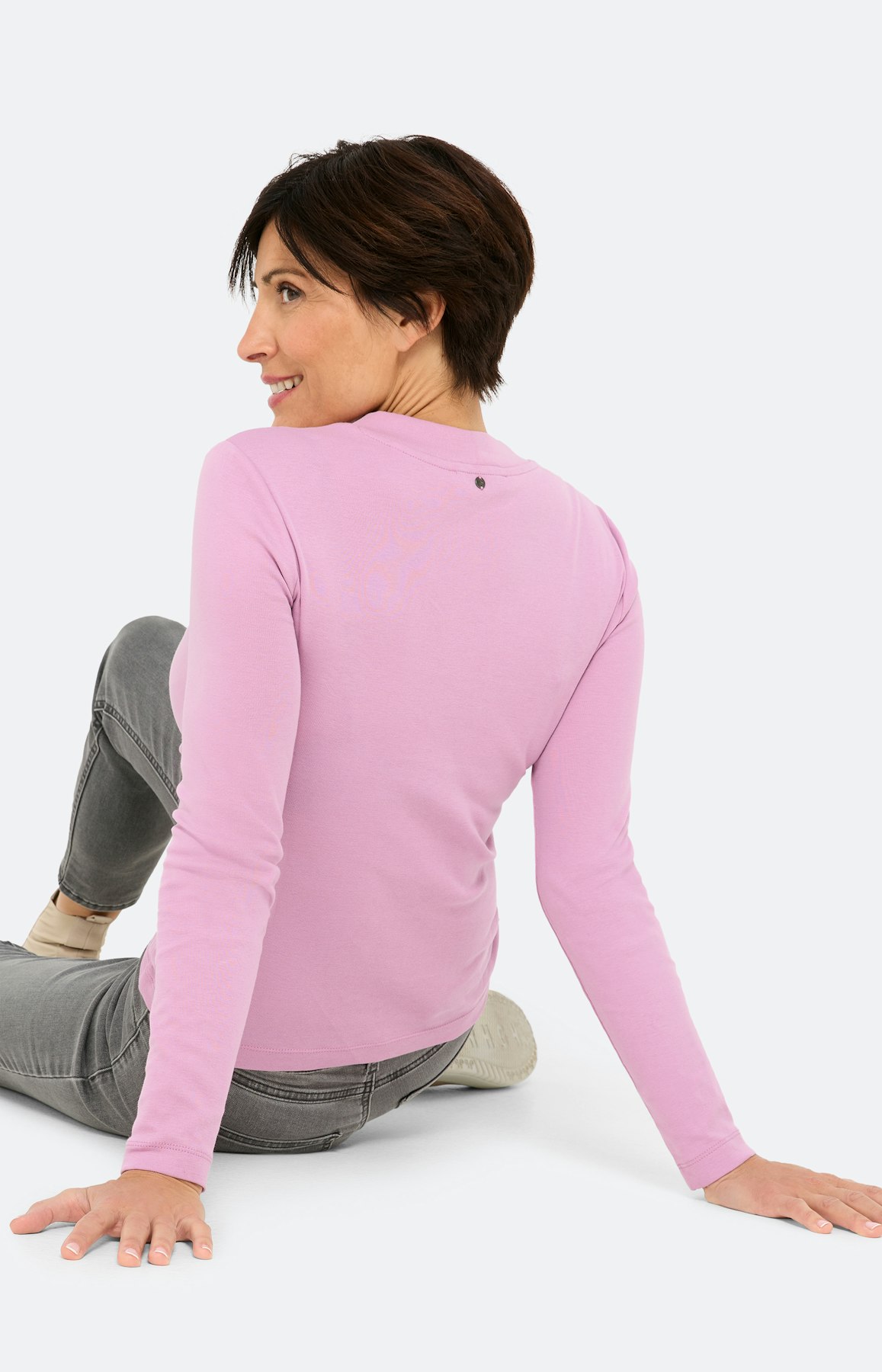 Shirt met opstaande kraag, roze