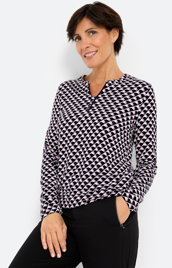Shirt mit All Over-Print, navy