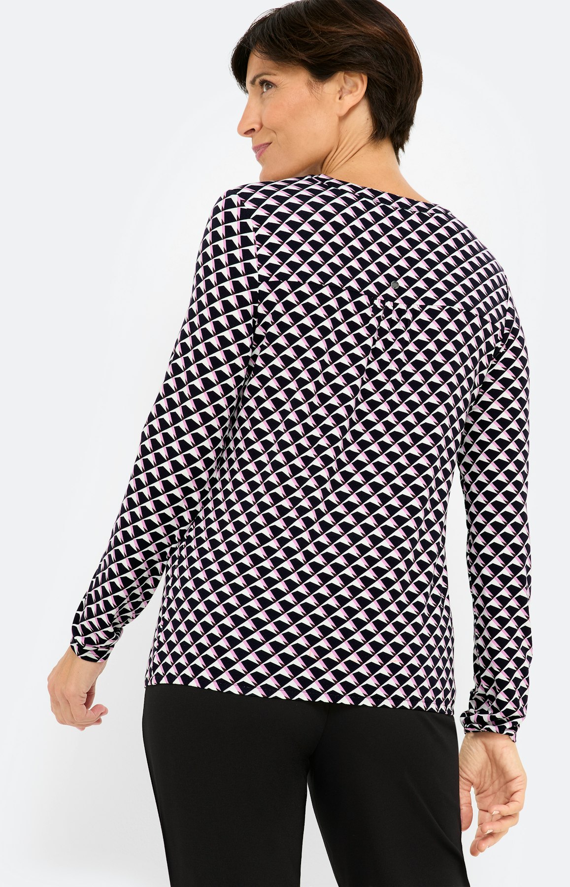 Shirt met print all-over, navy