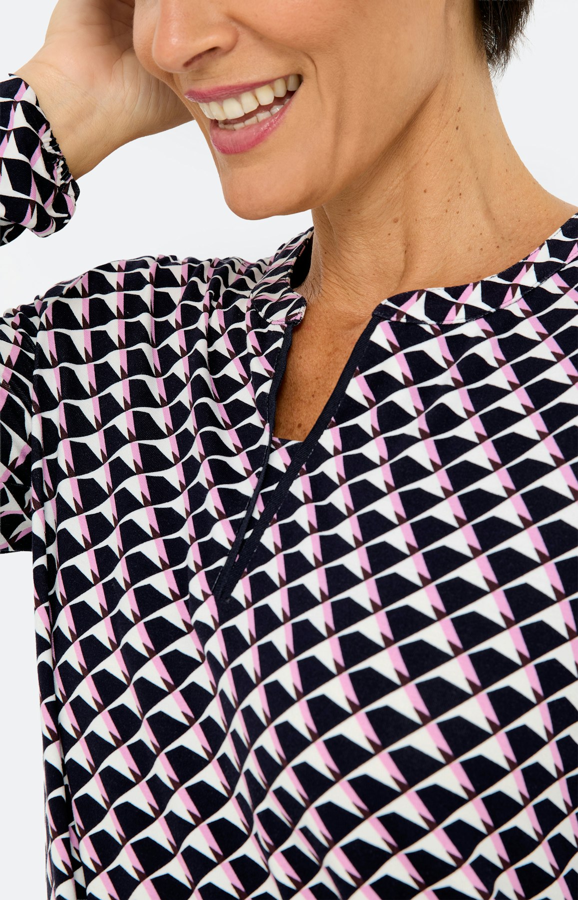 Shirt met print all-over, navy