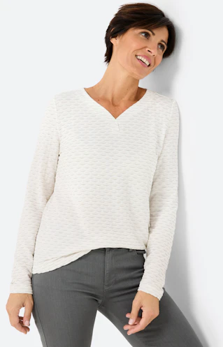Shirtje met glittereffect, wit