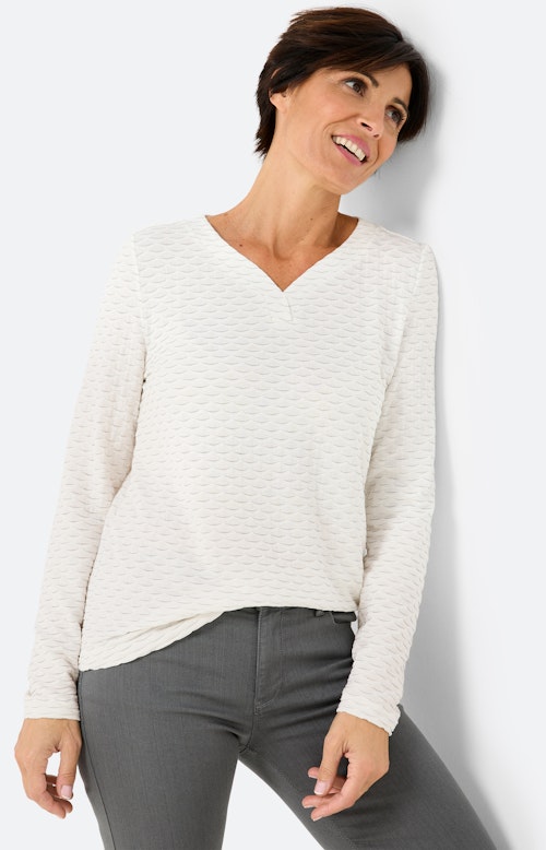 Shirt met glittereffect, wit